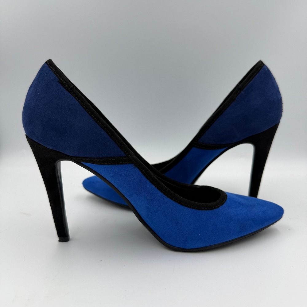 Chinese Laundry Blue Pointed Toe Stiletto Pumps Womens 7.5 Suede Heels